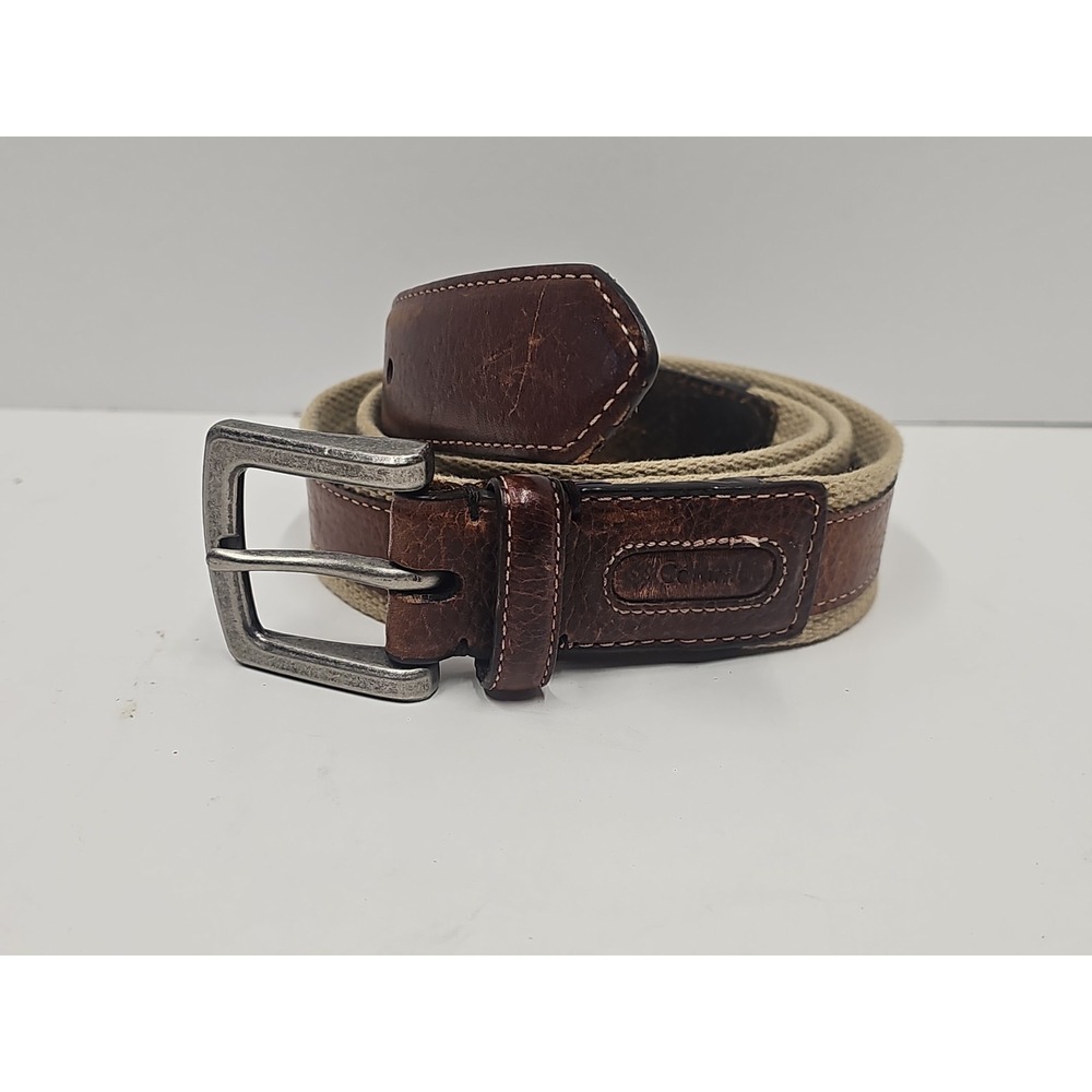 Columbia Brown Genuine Leather & Cotton Belt - Men's Size 36/90